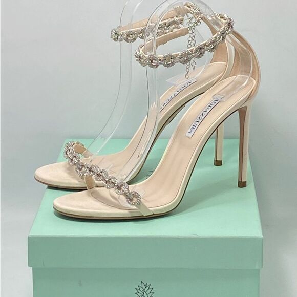 Aquazzura Love Link 105mm Embellished Sandals size 39.5 - Picture 14 of 16